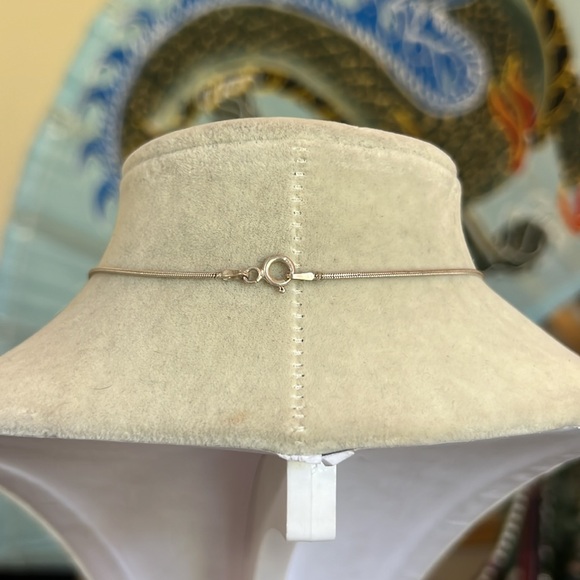 Genuine Larimar Heart Sterling Silver Pendant Necklace, 17”, Likely Vintage - Picture 7 of 7